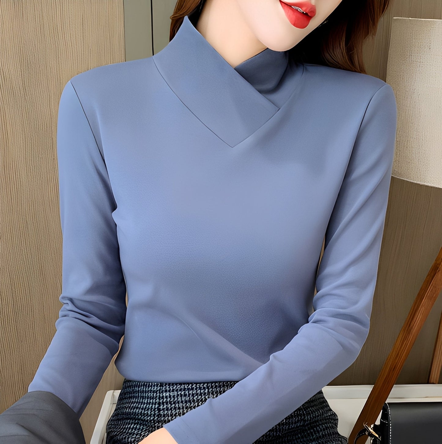 Mikayla - Pulover elegant, slim, cu guler înalt pentru dame