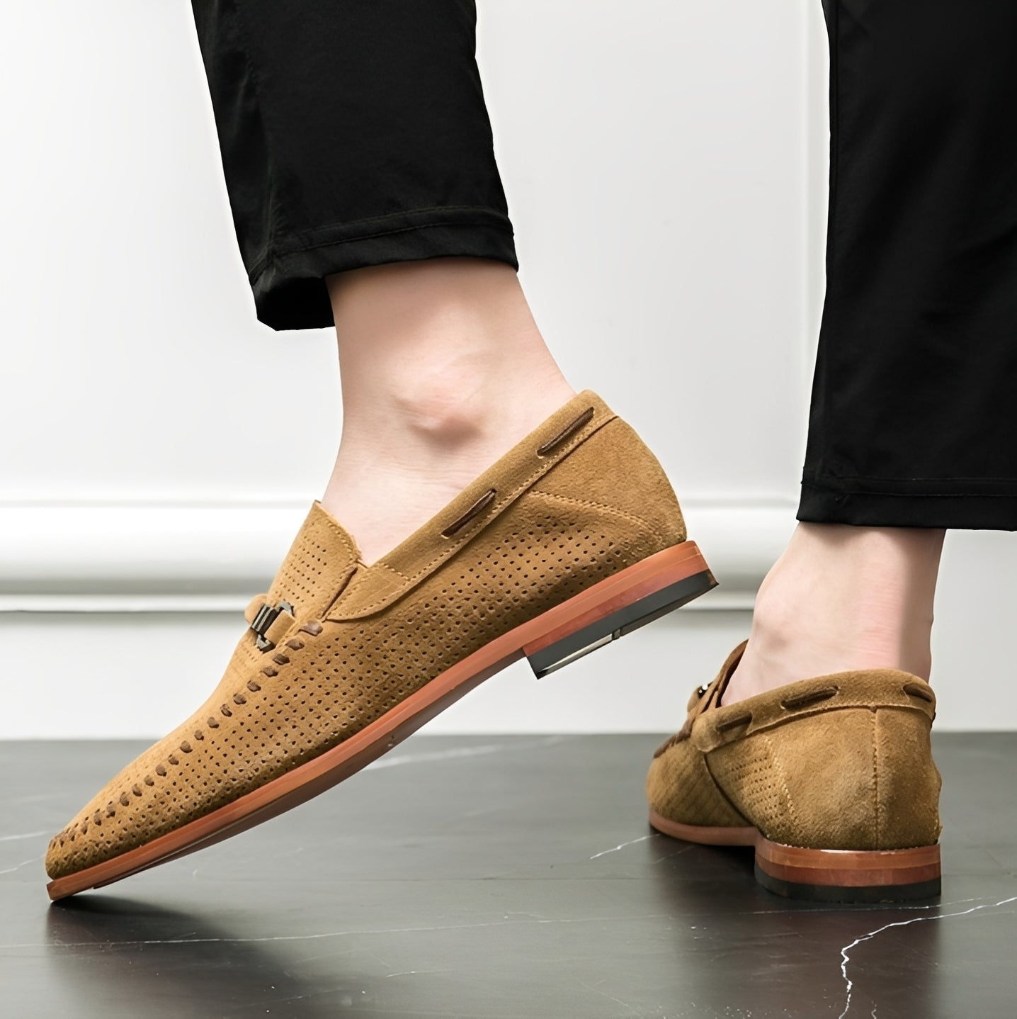 Wesley - Elegant loafer din piele întoarsă pentru bărbați