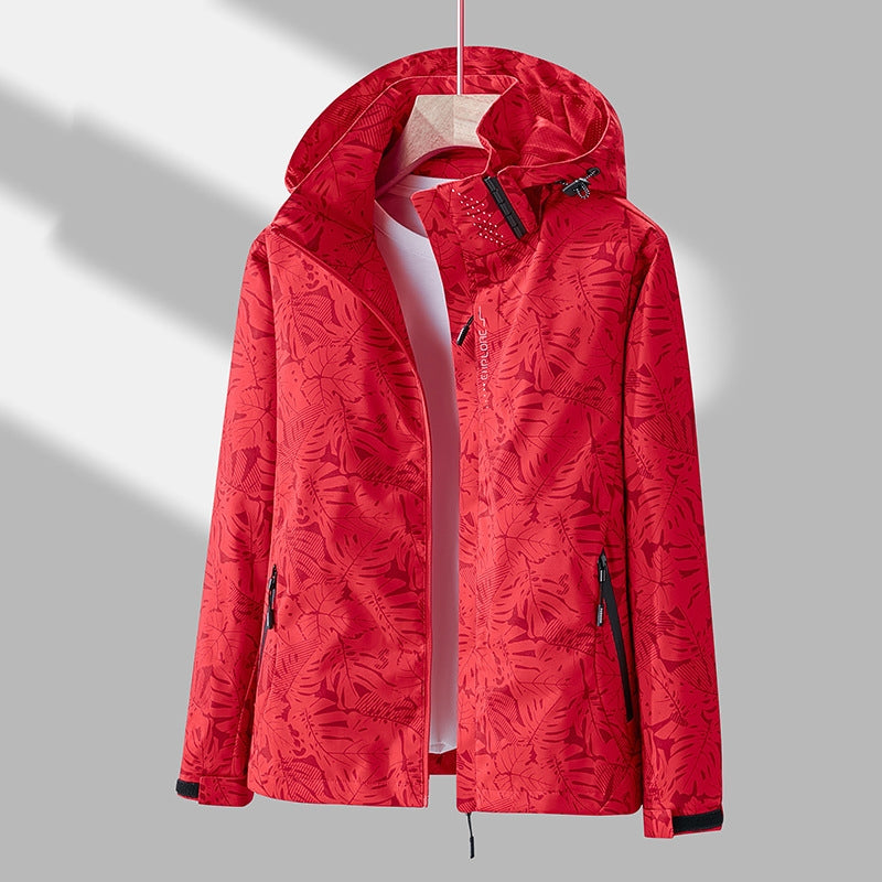 Emmaline - Stilful bedruckte Outdoorjacke mit Kapuze pentru dame