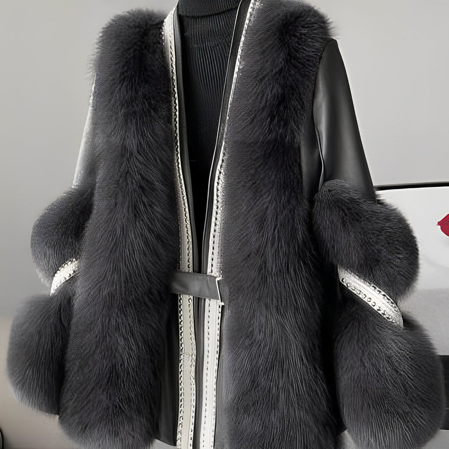 Alannis - Haină de blană elegantă Patchwork pentru femei