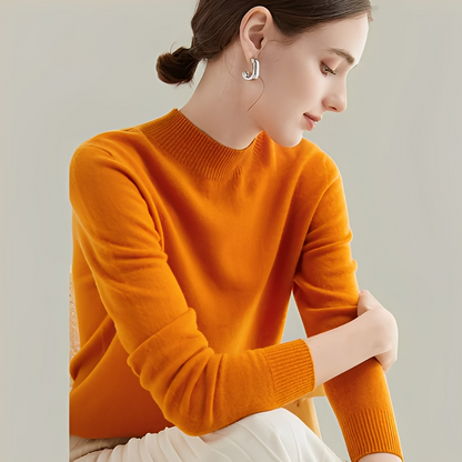 Martine - Pulovere slim fit din lână cu guler înalt pentru femei