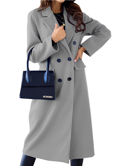 Jocelin - Manta elegantă, caldă, cu două rânduri de nasturi pentru femei