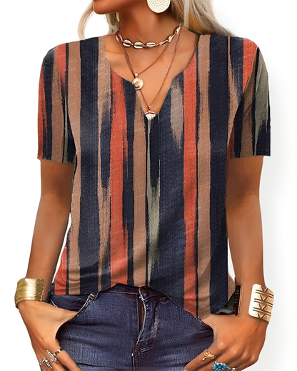 Charlee - Bluza Boho lejeră cu decolteu în V pentru femei