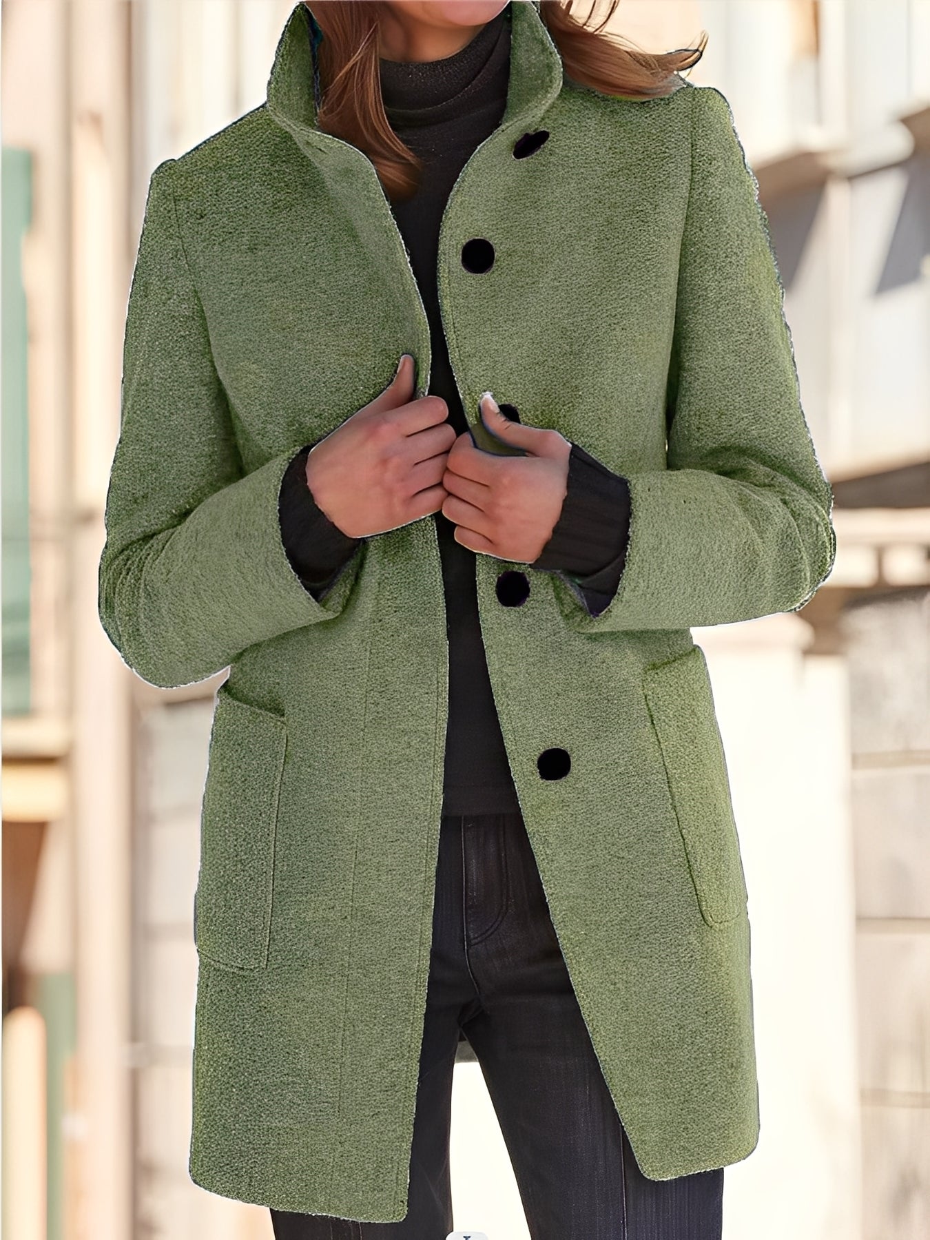 Michele - Manta de lână rezistentă la vânt pentru femei