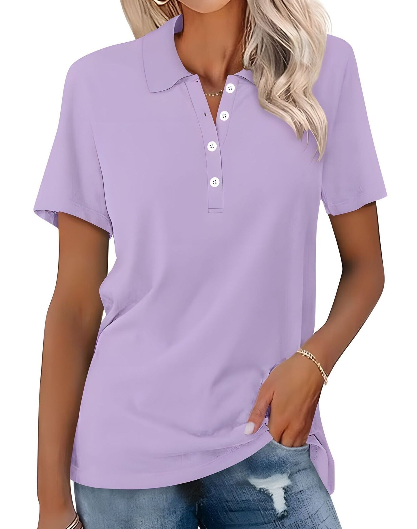Stella - Tricou polo slim-fit lejer pentru femei