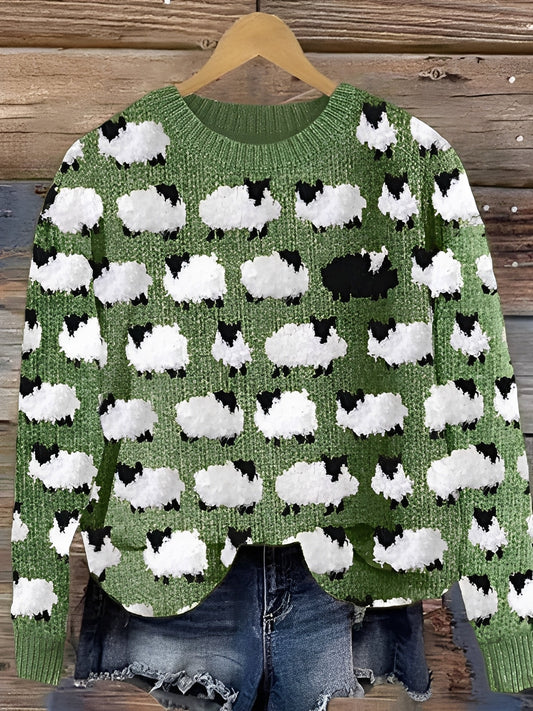 Tawnee - Pulover cald de lână cu print pentru femei