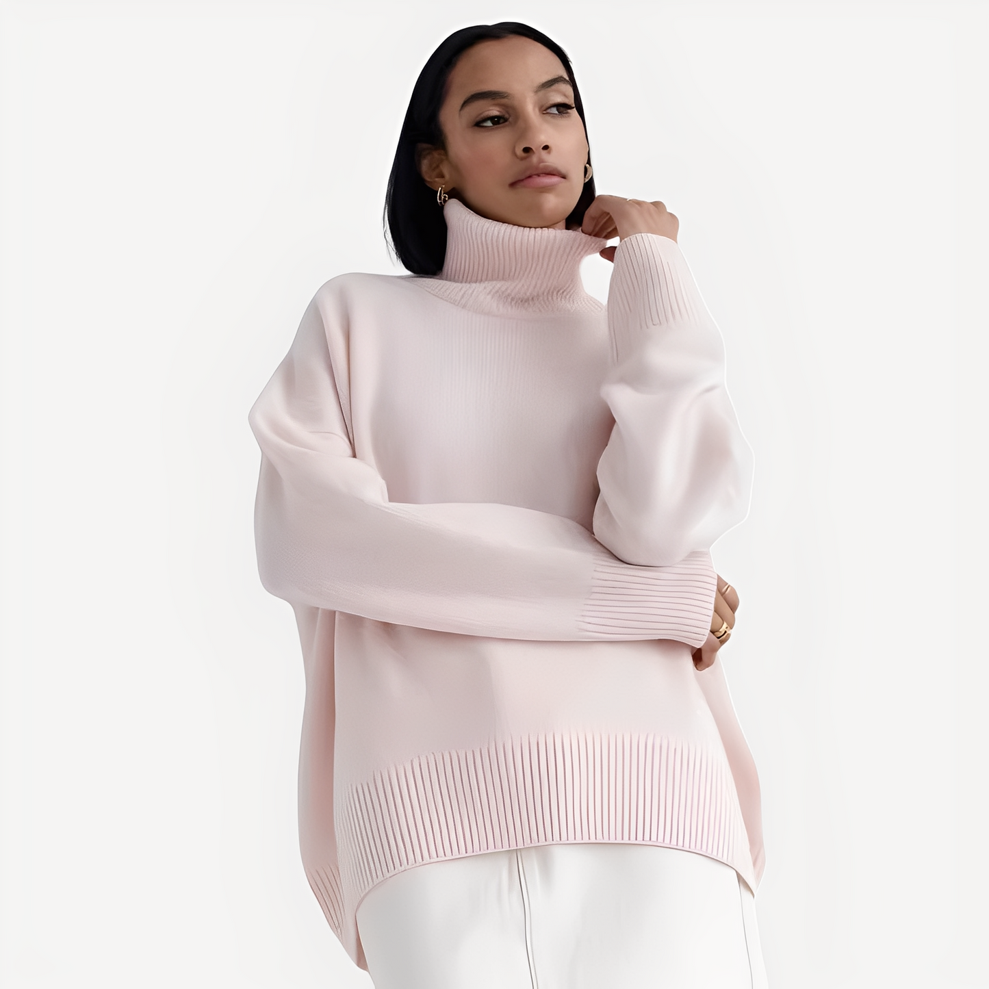 Margery - Pulover lejer cu guler înalt pentru femei