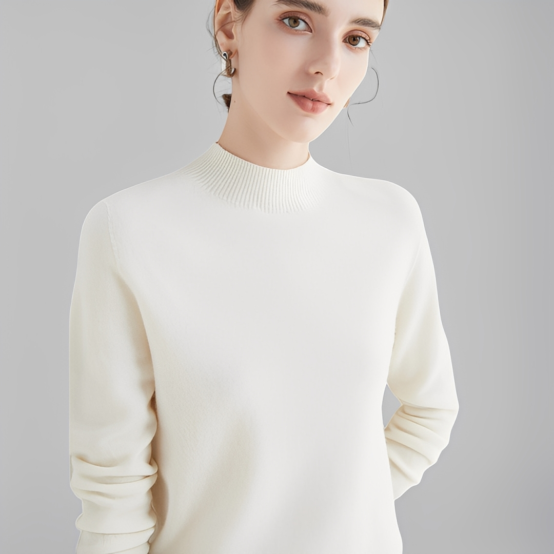 Chrystellene - Pulover confortabil din cașmir cu guler înalt pentru femei