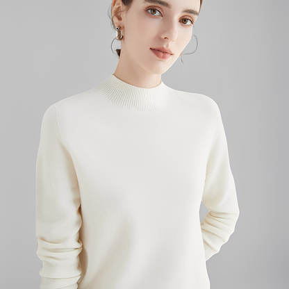 Chrystellene - Pulover confortabil din cașmir cu guler înalt pentru femei