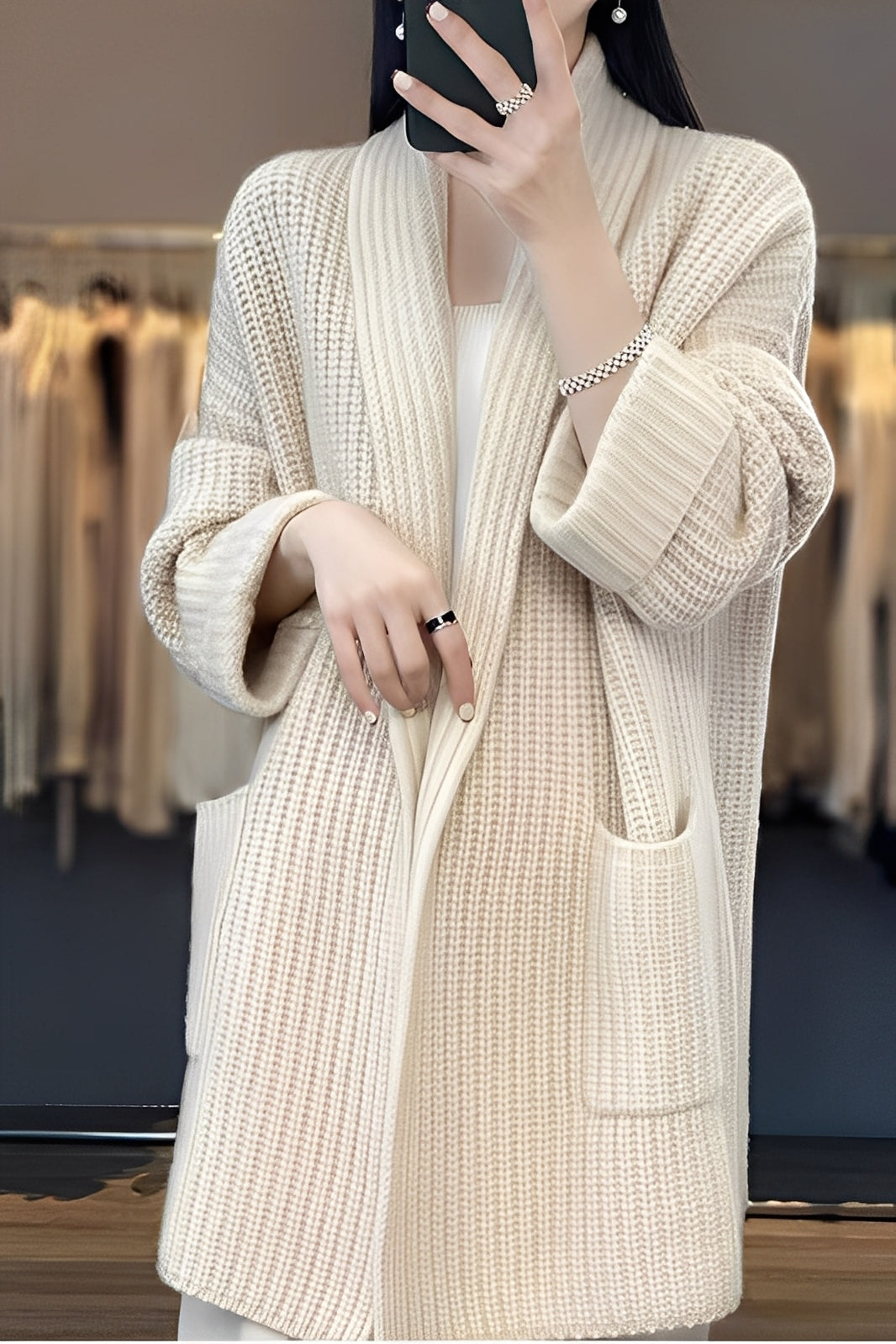 Suzanna - Cardigan lung elegant pentru dame