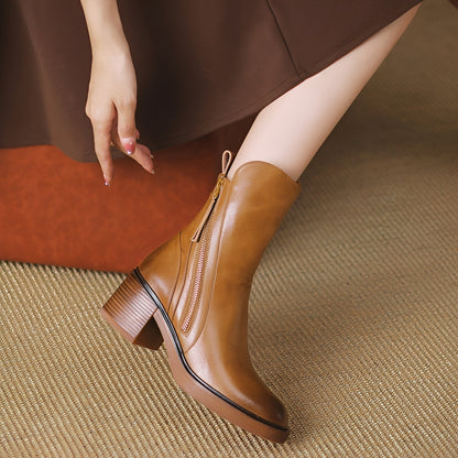 Connie - Botine stilate cu toc gros pentru femei