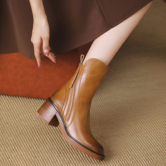 Connie - Botine stilate cu toc gros pentru femei