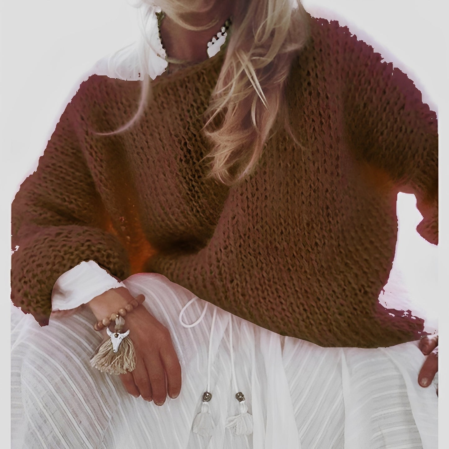 Caroline - Pulover cald, tricotat lejer pentru femei