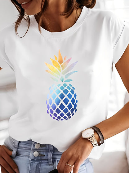 Annalise - Cămașă casual cu mânecă scurtă imprimată pentru femei