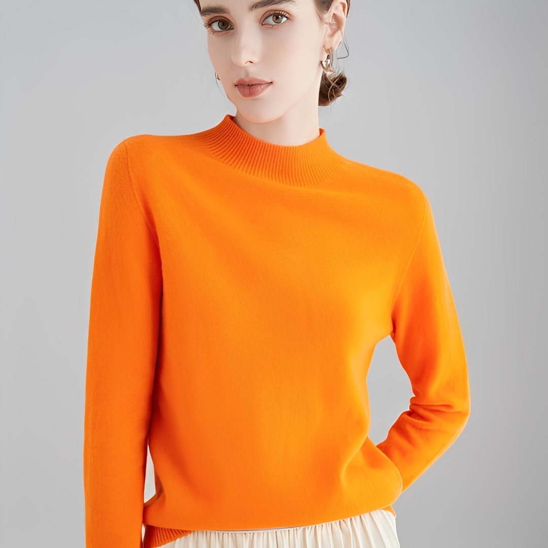 Chrystellene - Pulover confortabil din cașmir cu guler înalt pentru femei