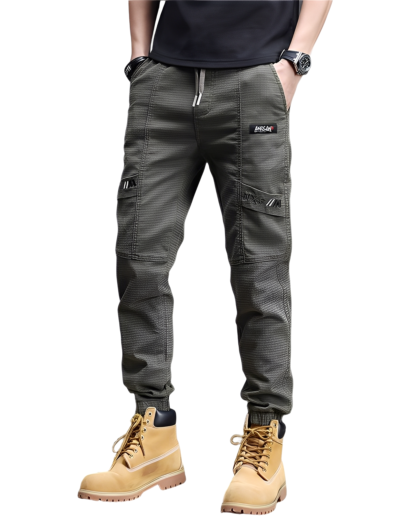 Alvin - Pantaloni de trening stilați cu șnur pentru bărbați