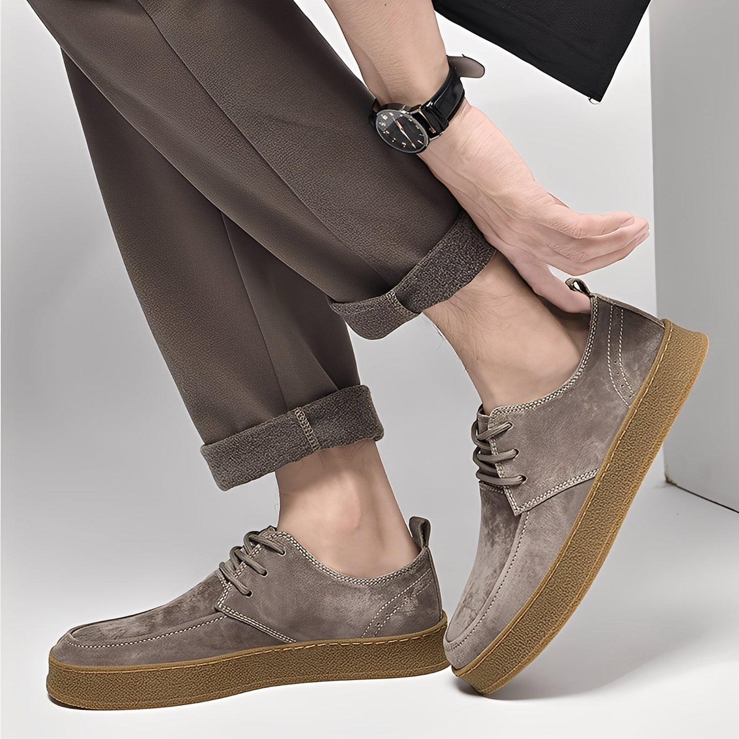 Sylvan - Pantofi formali joși din piele întoarsă pentru bărbați