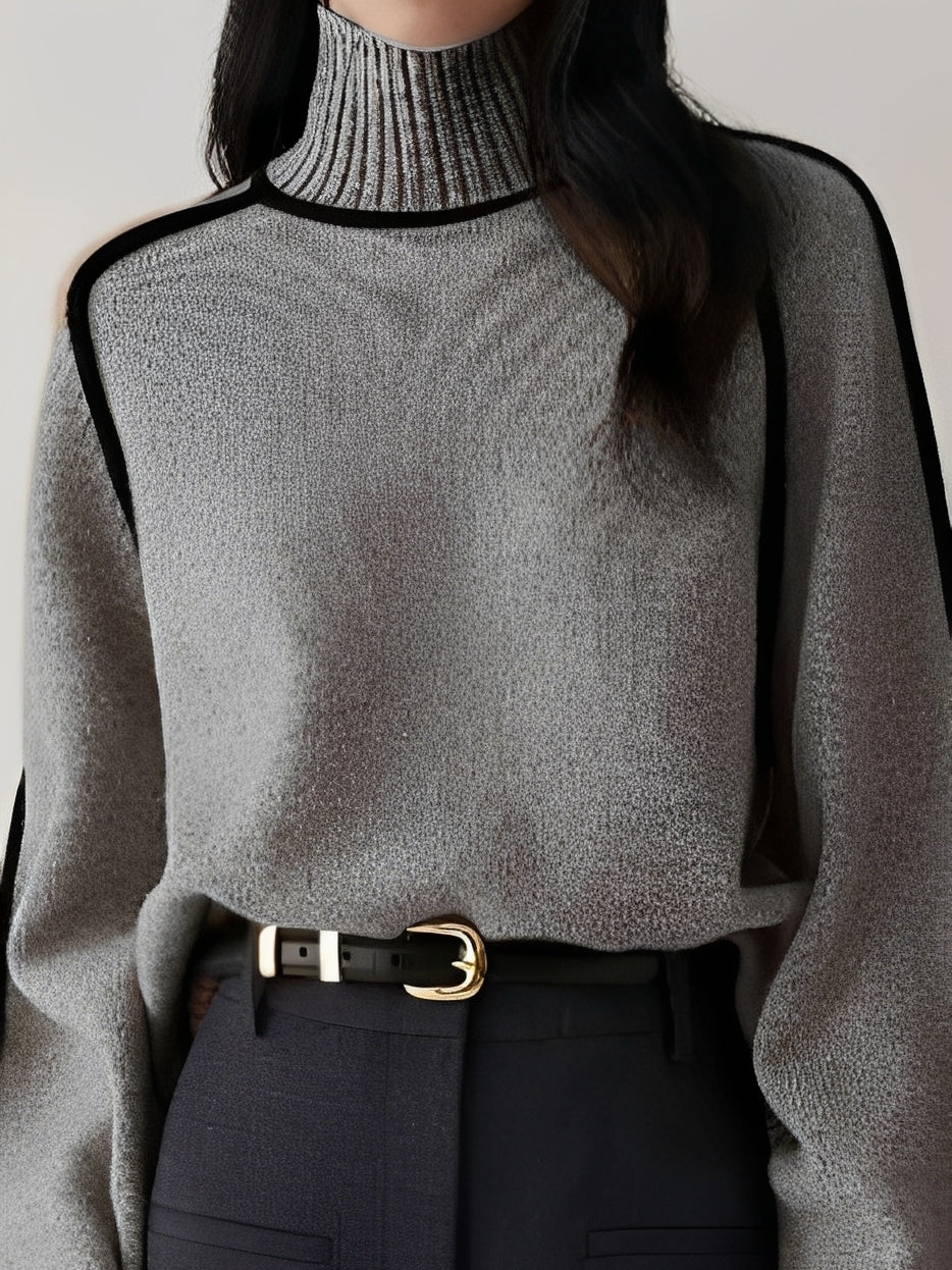 Michelle - Pulover cu guler înalt stilat pentru femei