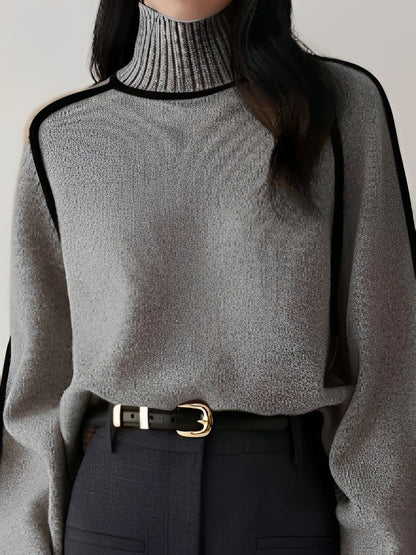 Michelle - Pulover cu guler înalt stilat pentru femei