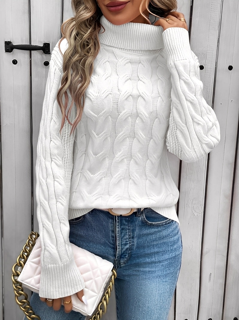 Vanessa - Pulover cu guler înalt stil elegant pentru femei