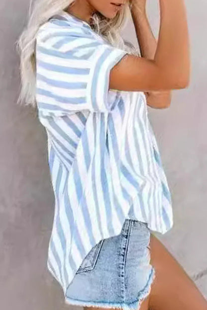 Novie - Top cu Dungi Patchwork Vibrante