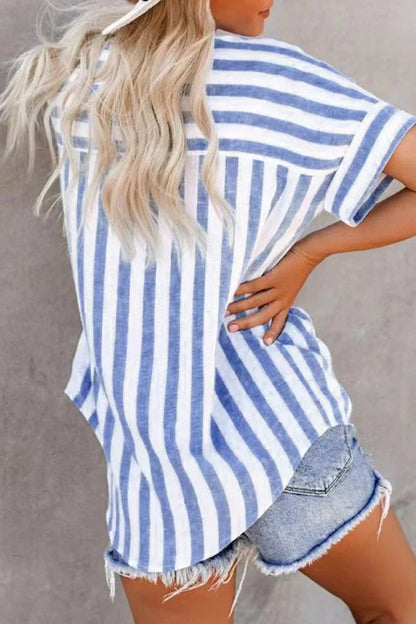 Novie - Top cu Dungi Patchwork Vibrante