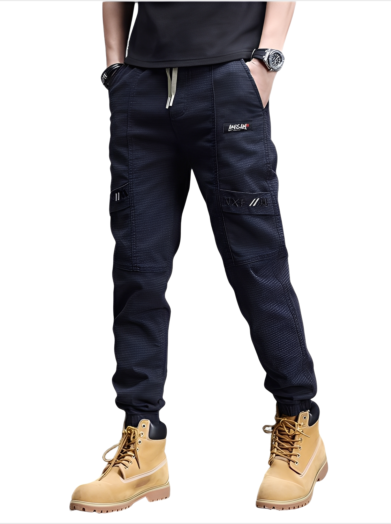 Alvin - Pantaloni de trening stilați cu șnur pentru bărbați