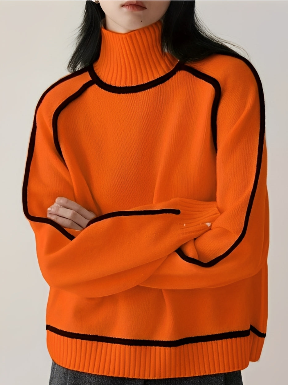 Michelle - Pulover cu guler înalt stilat pentru femei