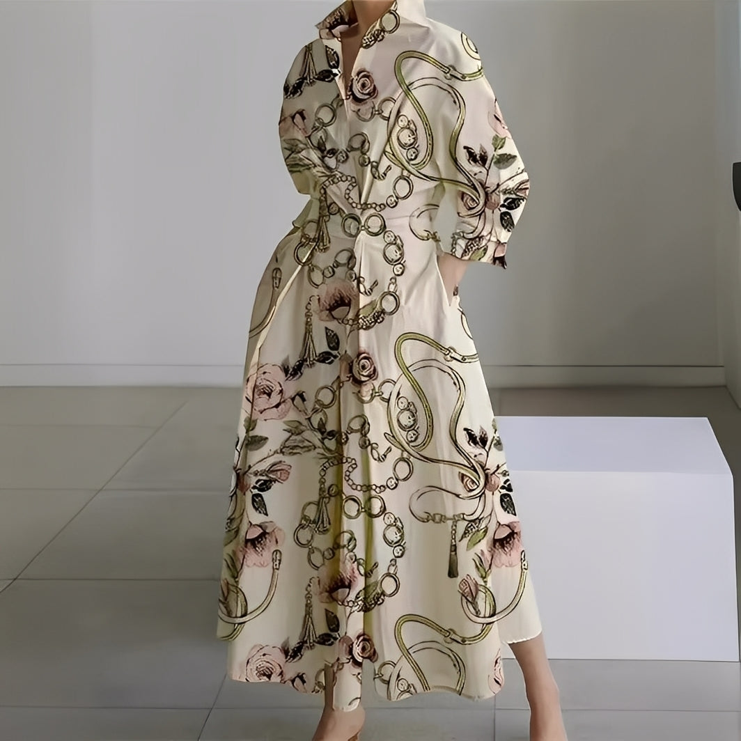 Lavina - Rochie lejeră cu mâneci lungi și buzunare pentru femei