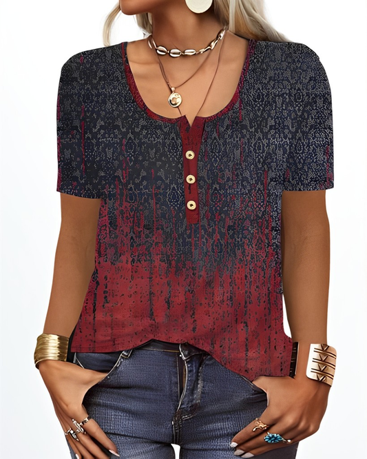 Charlee - Bluza Boho lejeră cu decolteu în V pentru femei