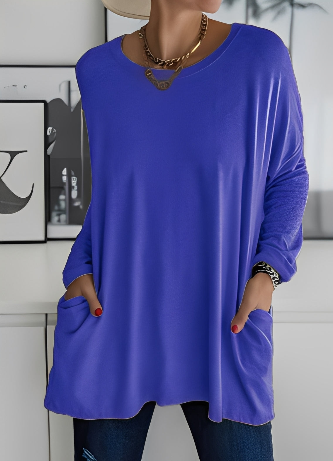 Shanene - Pulover simplu, lejer pentru dame