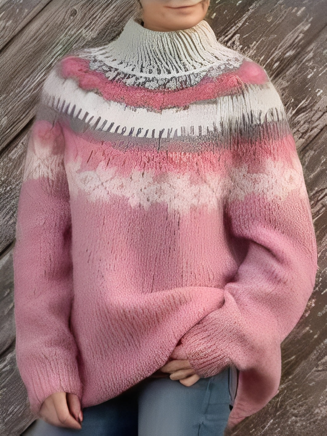 Lorine - Pulover cald cu model elegant pentru femei