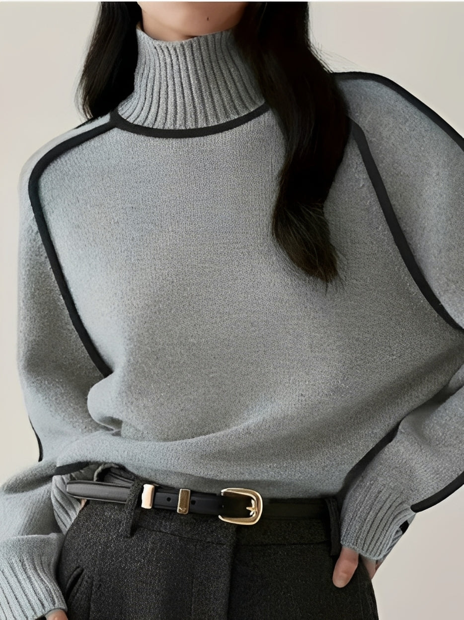 Michelle - Pulover cu guler înalt stilat pentru femei