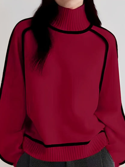 Michelle - Pulover cu guler înalt stilat pentru femei