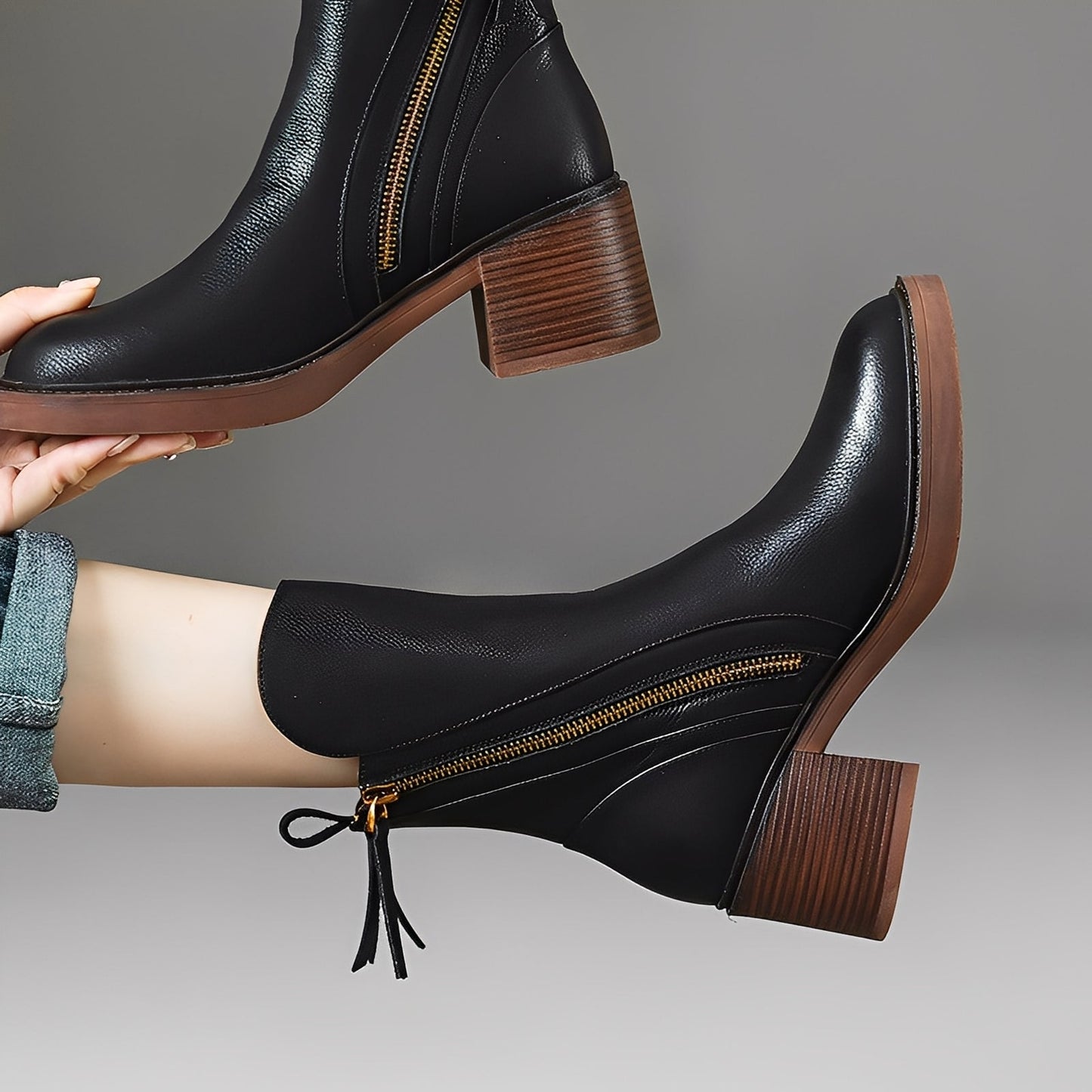 Pamella - Clasice ghete din piele pentru femei