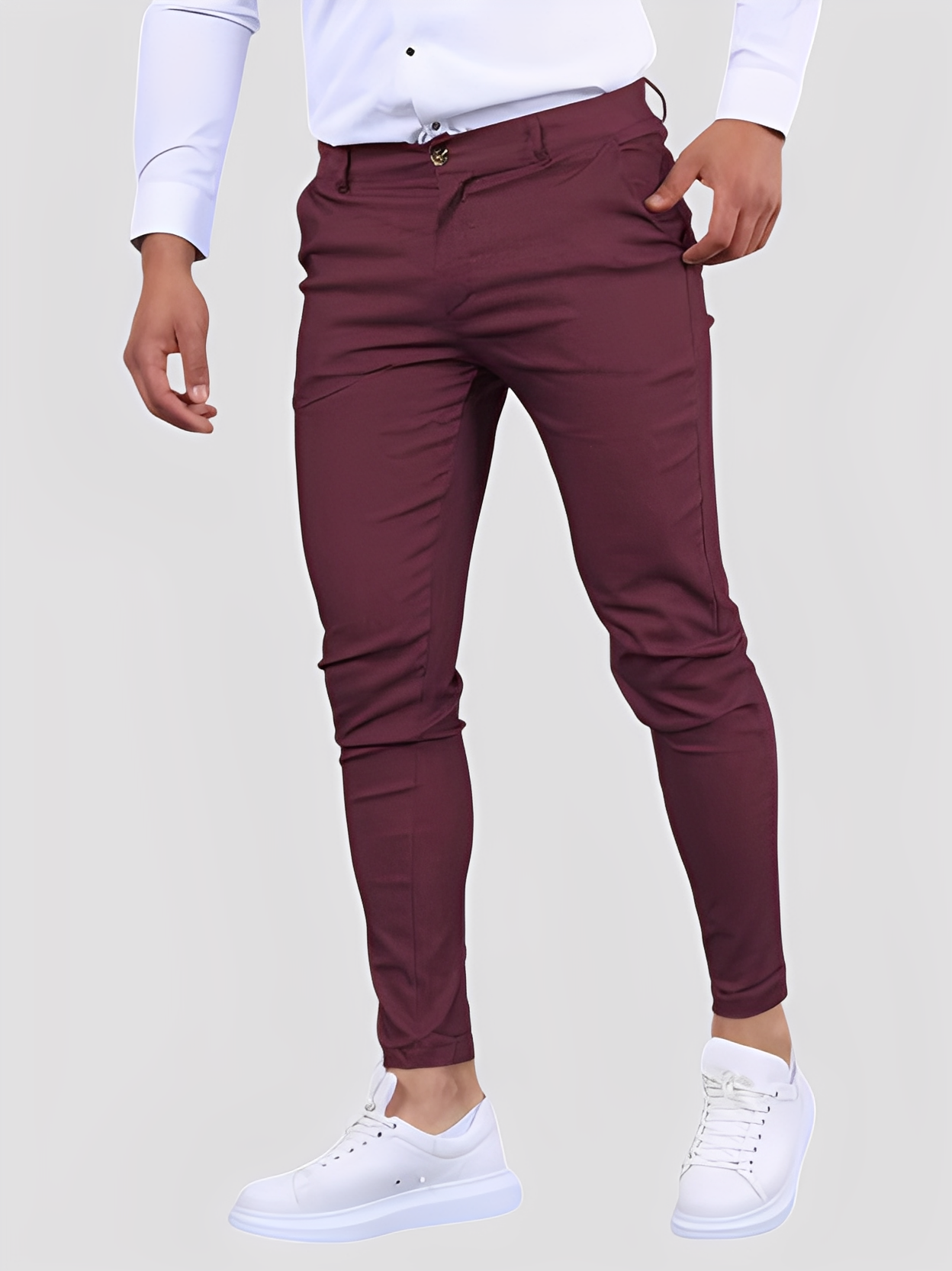 Shelton - Pantaloni casual stretch cu croială îngustă pentru bărbați