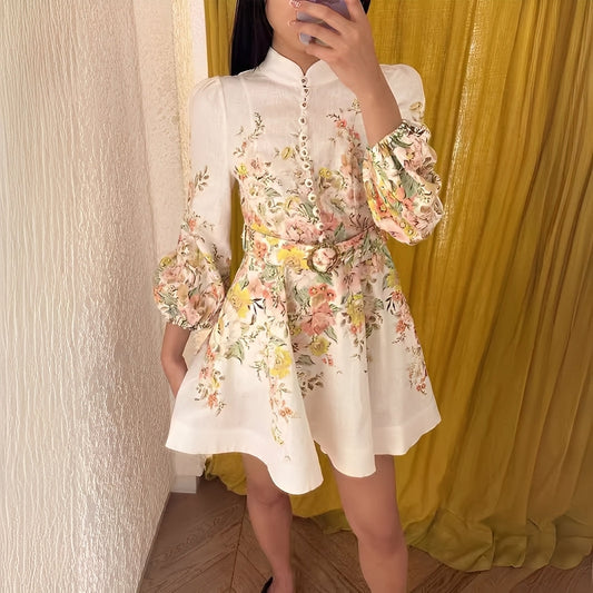 Debra - Rochie mini stilată cu nasturi pentru femei