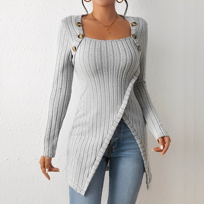 Alfreda - Top tricotat cu nasturi pentru femei