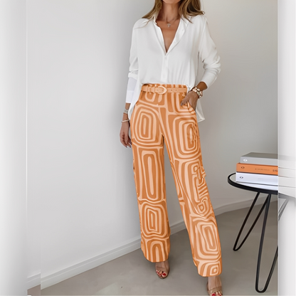 Ginette - Set elegant de cămașă și pantaloni pentru femei