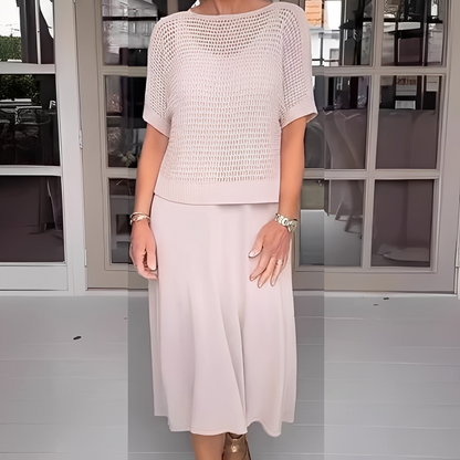 Almera - Set jachetă și fustă din tricot pentru femei