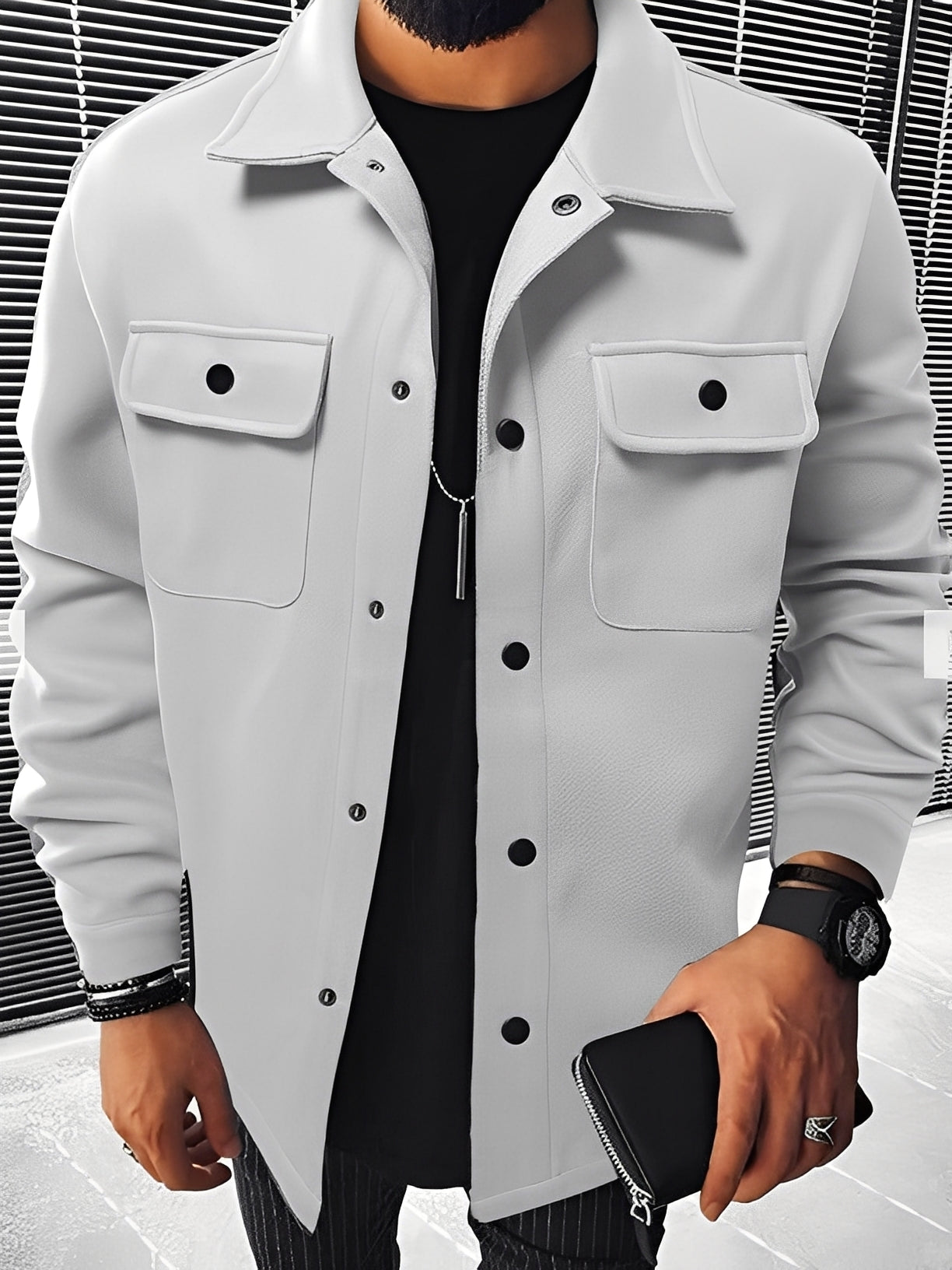 Clinton - Jachetă modernă cu rever și buzunare pentru bărbați