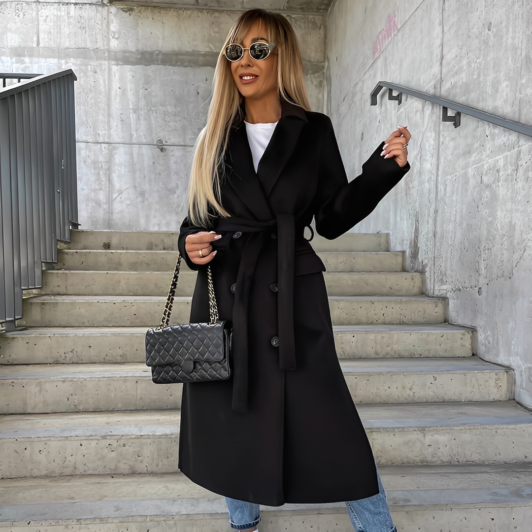 Lydie - Trench-coat clasic cu mâneci lungi pentru femei