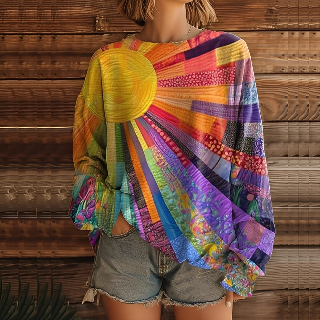 Aloysia - Bluza femeie cu imprimeu digital colorat