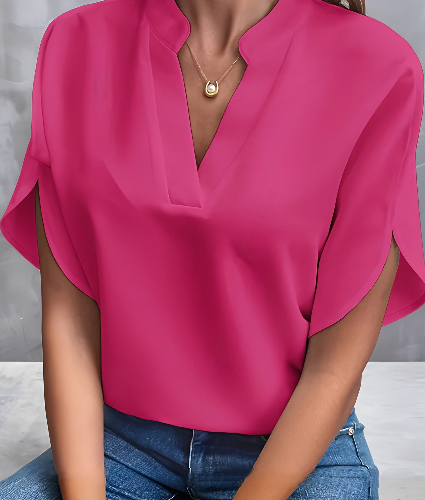 Chantelle - Bluza simplă cu decolteu în V pentru femei