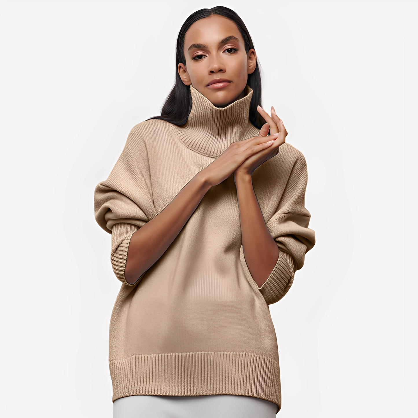 Margery - Pulover lejer cu guler înalt pentru femei