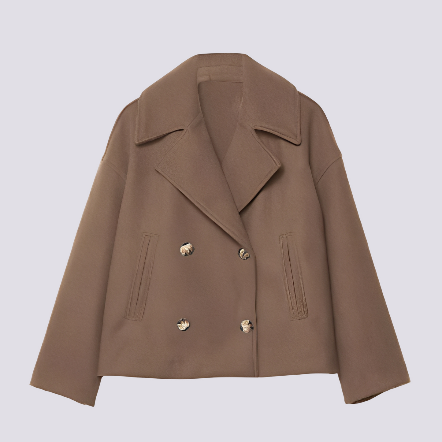 Bethney - Elegantă scurtă jachetă de lână cu guler revers pentru femei