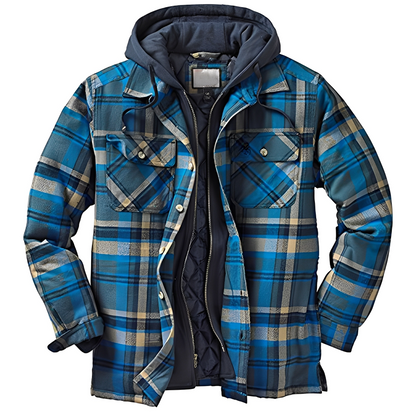 Flynn - Jachetă clasică în carouri cu glugă pentru bărbați