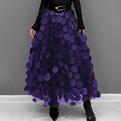 Haylee - Fustă midi elegantă din mesh pentru femei