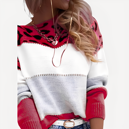 Anne - Pulover stilizat cu imprimeu pentru femei