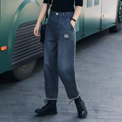 Shirlee - Pantaloni din denim stilați cu talie înaltă pentru femei